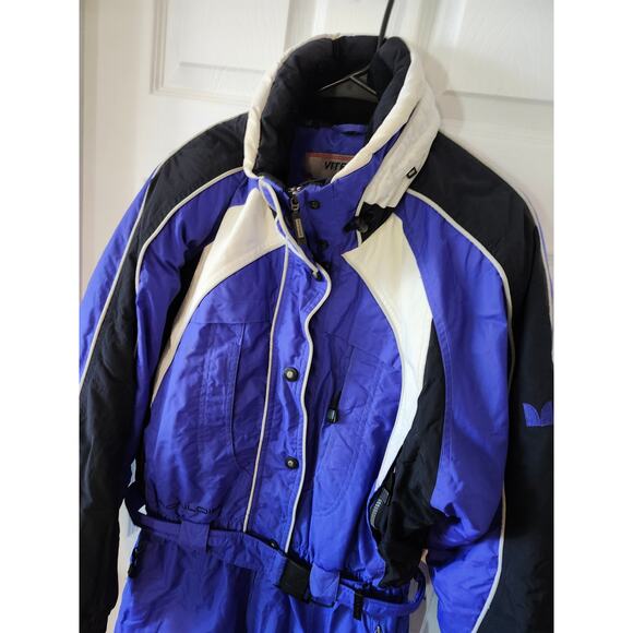 Vintage Vitesse Couloir Ski Suit Blue Large 14 Snowsuit One Piece Snow Bib - Picture 3 of 14